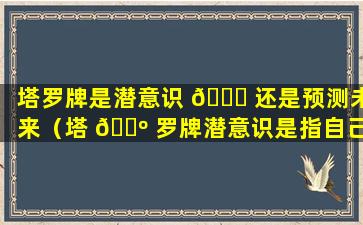 塔罗牌是潜意识 🕊 还是预测未来（塔 🐺 罗牌潜意识是指自己的还是别人的）